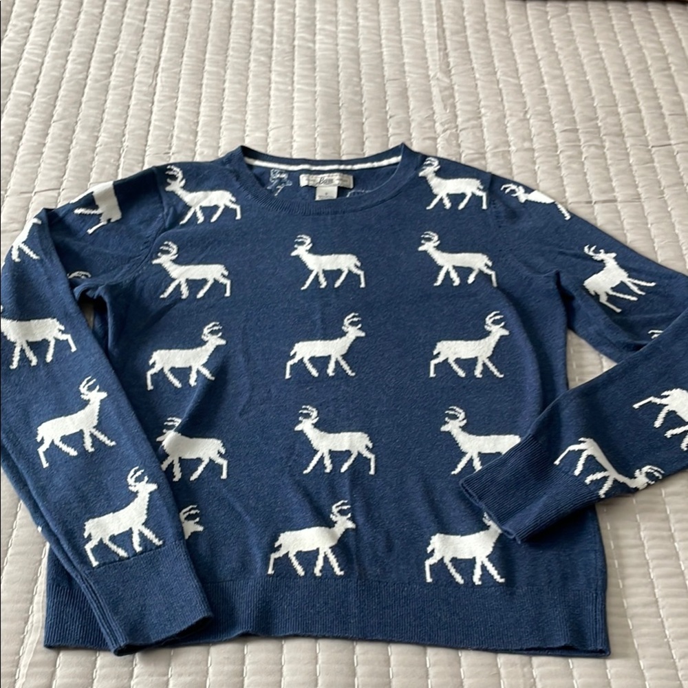 Bass Navy Sweater with Ivory Accents